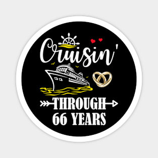 Cruising Through 66 Years Family 66th Anniversary Cruise Couple Magnet